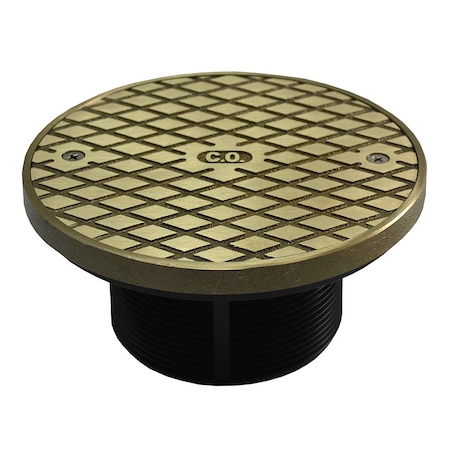 Jones Stephens 3-1/2in. ABS Cleanout Spud with 5in. Nickel Bronze Cover with Ring D59950